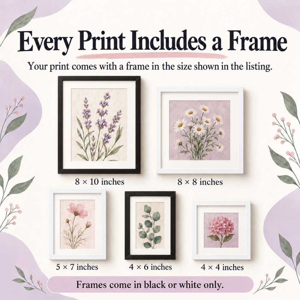 8x10 Black Framed Pink Peony & Gold Woman Art Print - Picture 2 of 2